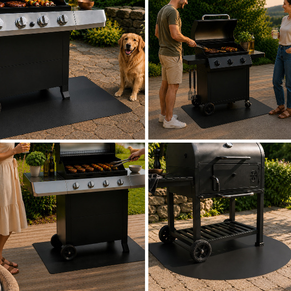 Grillschutzmatte In Semiovalform 80x70 cm