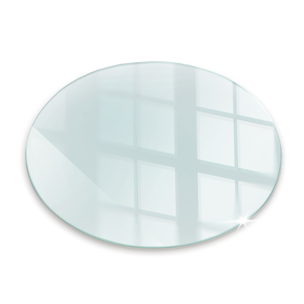 Glasplatte für Kamin rund transparent