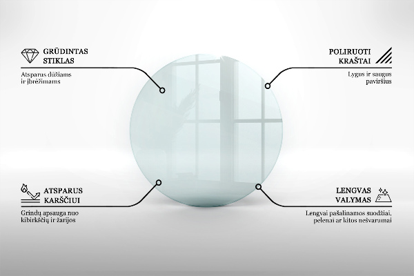 Glasplatte für Kamin rund transparent