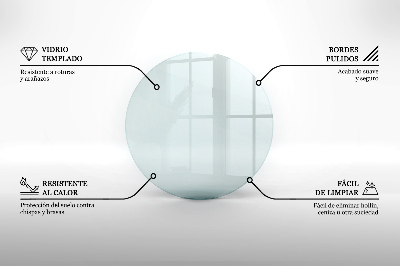 Glasplatte für Kamin rund transparent