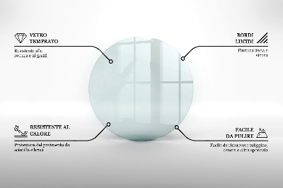 Glasplatte für Kamin rund transparent