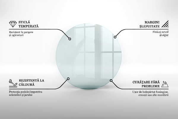 Glasplatte für Kamin rund transparent