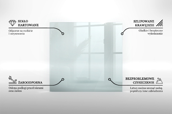 Bodenplatte Glas für Ofen rechteckig transparent