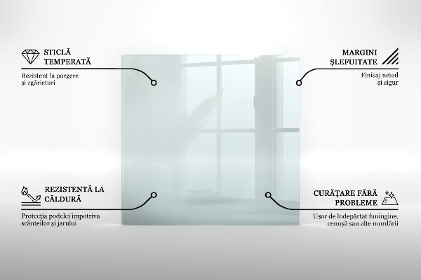Bodenplatte Glas für Ofen rechteckig transparent