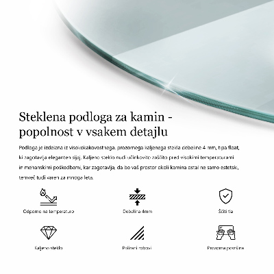 Glasplatte für Öfen halbrund transparent