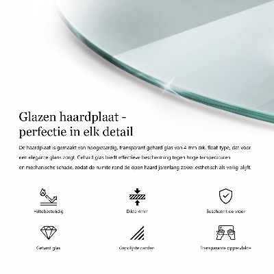 Glasplatte für Öfen halbrund transparent