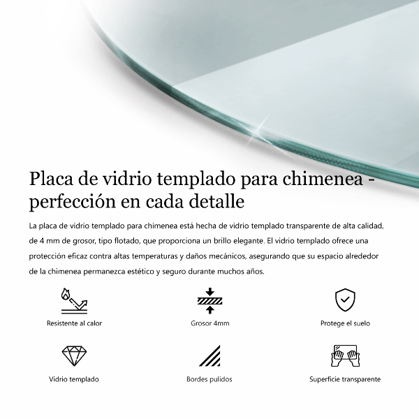 Glasplatte für Öfen halbrund transparent