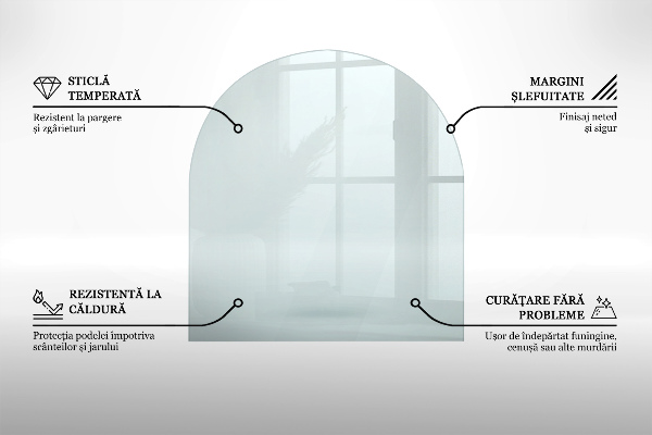 Glasplatte für Öfen halbrund transparent