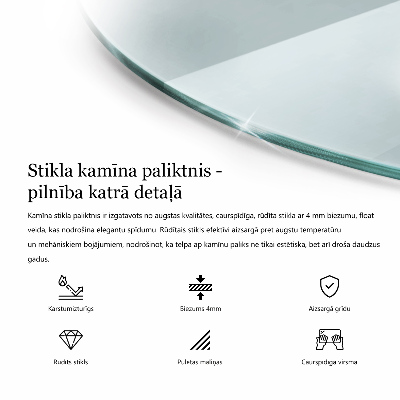 Glasplatte für Öfen halbrund transparent