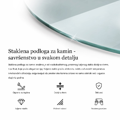 Glasplatte für Öfen halbrund transparent