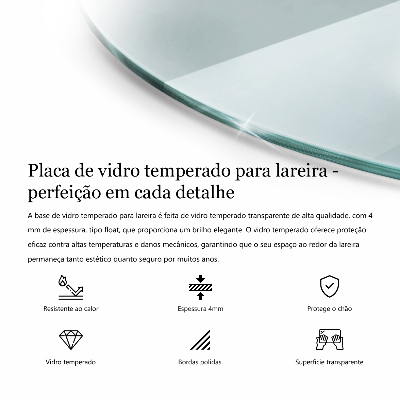 Glasplatte für Öfen halbrund transparent