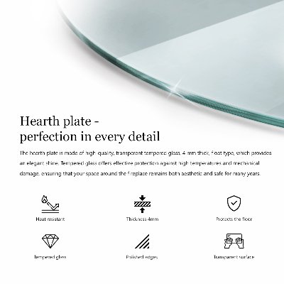 Glasplatte für Öfen halbrund transparent