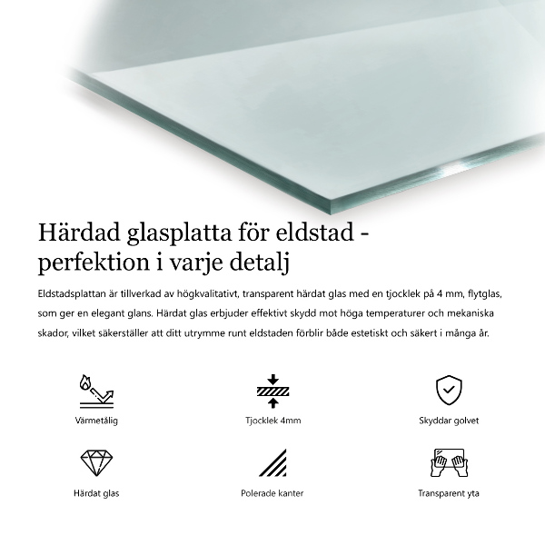 Sechseckige Glas unter Kamin transparente