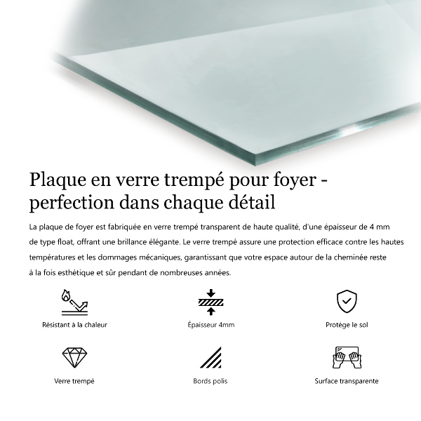 Sechseckige Glas unter Kamin transparente