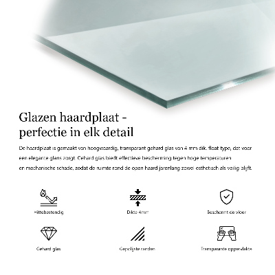 Sechseckige Glas unter Kamin transparente