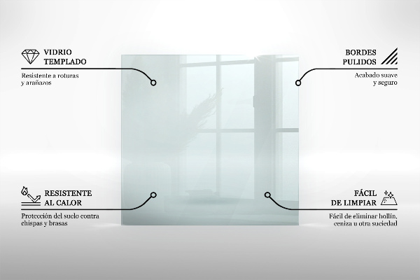 Sechseckige Glas unter Kamin transparente