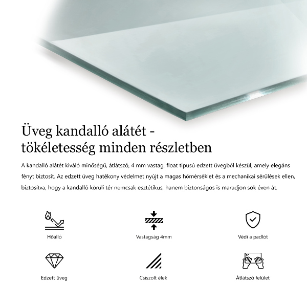 Sechseckige Glas unter Kamin transparente