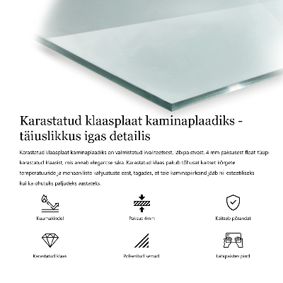 Sechseckige Glas unter Kamin transparente