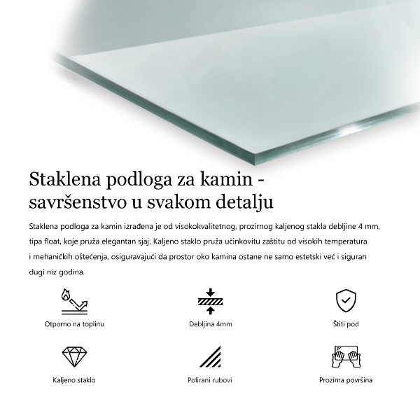 Sechseckige Glas unter Kamin transparente