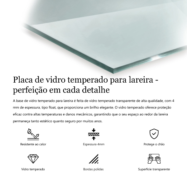 Sechseckige Glas unter Kamin transparente