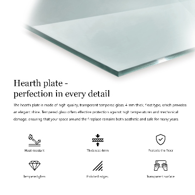 Sechseckige Glas unter Kamin transparente