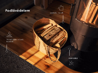 Semi-ovale Funkenschutzplatte für Kaminöfen in industriellem Metall-Design