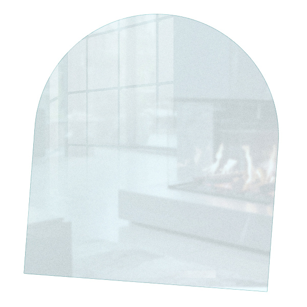 Halbovale Glasplatte für Öfen in halbtransparenter Optik