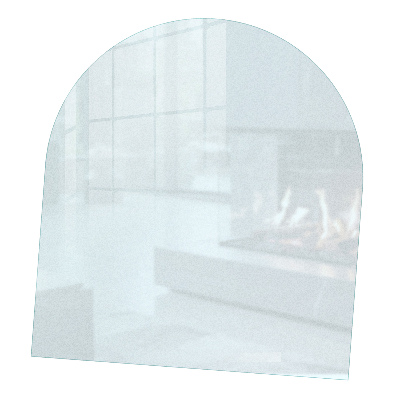Halbovale Glasplatte für Öfen in halbtransparenter Optik