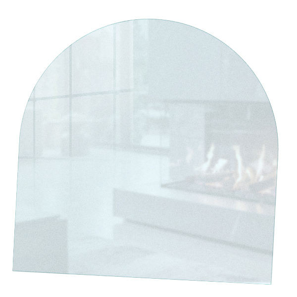 Halbovale Glasplatte für Öfen in halbtransparenter Optik