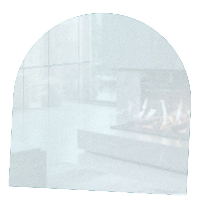 Halbovale Glasplatte für Öfen in halbtransparenter Optik