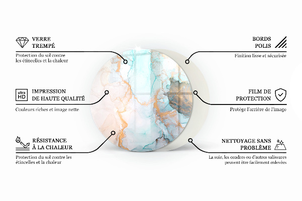 Runde Glasbodenplatte Kamin Geometrie im dreidimensionalen Raum