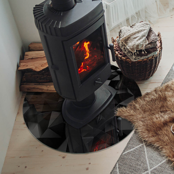 Runde Glasbodenplatte Kamin Geometrie im dreidimensionalen Raum