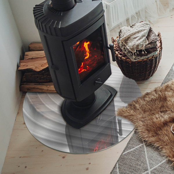 Runde Funkenschutzplatte aus Glas Wellen subtiler Formen