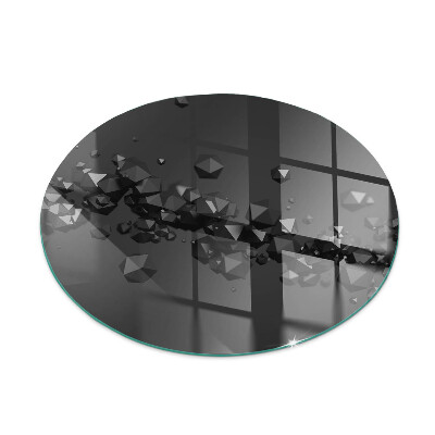 Runde Glasplatte für Kaminofen Abstrakte Wolkenformen in Festkörpern