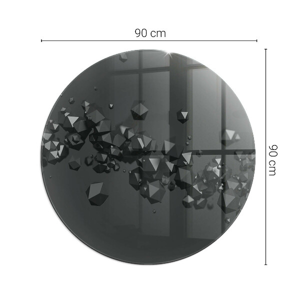 Runde Glasplatte für Kaminofen Abstrakte Wolkenformen in Festkörpern