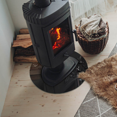 Runde Glasplatte für Kaminofen Abstrakte Wolkenformen in Festkörpern