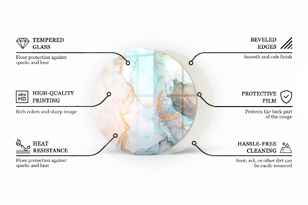 Runde Funkenschutzplatte aus Glas Abstraktes Hintergrundmuster