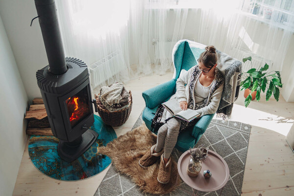 Runde Glasbodenplatte Kamin Organisches Muster in abstrakter Form