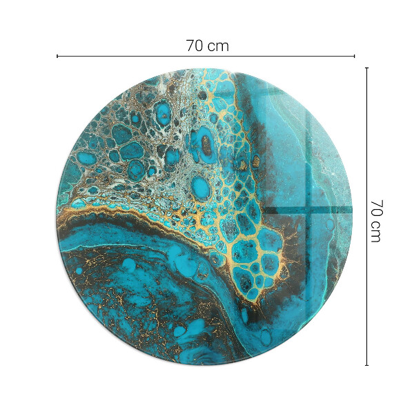 Runde Glasbodenplatte Kamin Organisches Muster in abstrakter Form
