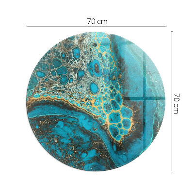 Runde Glasbodenplatte Kamin Organisches Muster in abstrakter Form