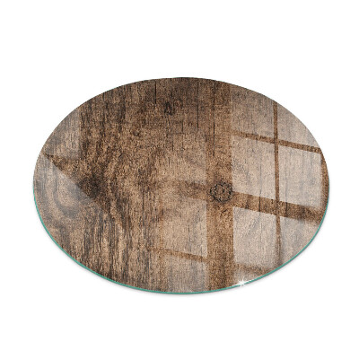 Runde Glasbodenplatte Kamin Kiefernholzmuster