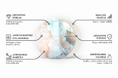 Runde Funkenschutzplatte aus Glas Die Beschaffenheit der Steinstruktur