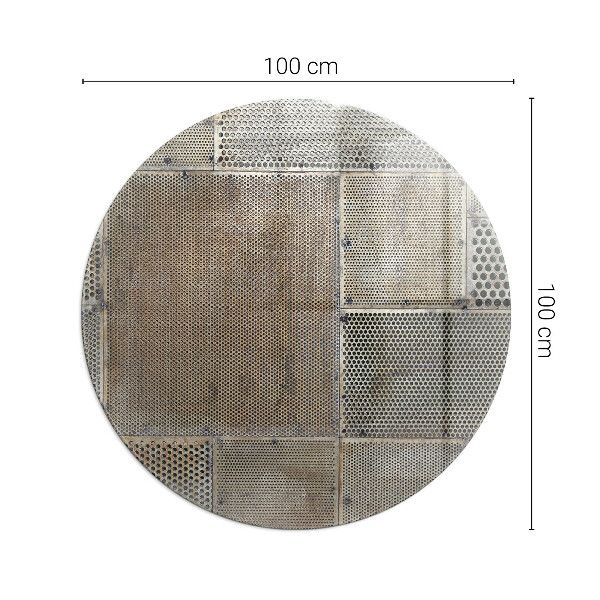 Runde Glasplatte für Kaminofen Lochstahlmotiv