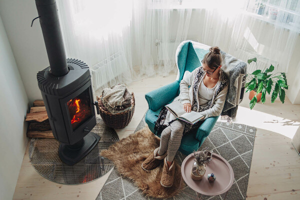 Runde Glasplatte für Kaminofen Lochstahlmotiv