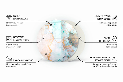 Runde Glasplatte für Kaminofen Holzmosaik im Layout