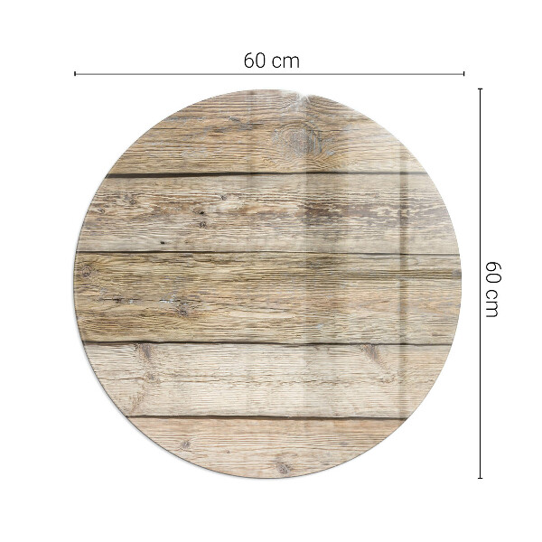 Runde Glasplatte für Kaminofen Holzmosaik im Layout
