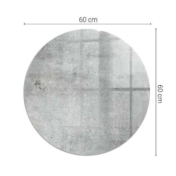 Runde Funkenschutzplatte aus Glas Rohbetonmuster