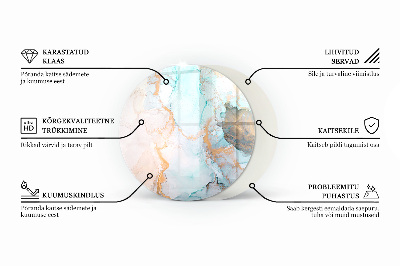 Runde Funkenschutzplatte aus Glas Rustikale Dielen im Naturstil