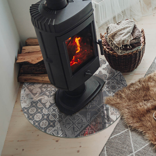 Runde Funkenschutzplatte aus Glas Anordnung der Mosaikdekorationen