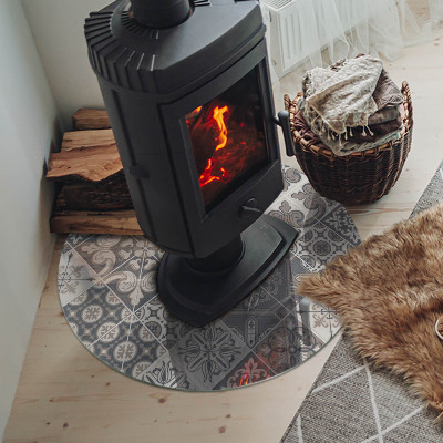 Runde Funkenschutzplatte aus Glas Anordnung der Mosaikdekorationen